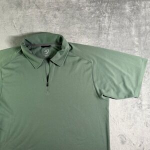 Zero Restriction Tour Series Mens 1/4 Zip Shirt Green Short Sleeve Size L